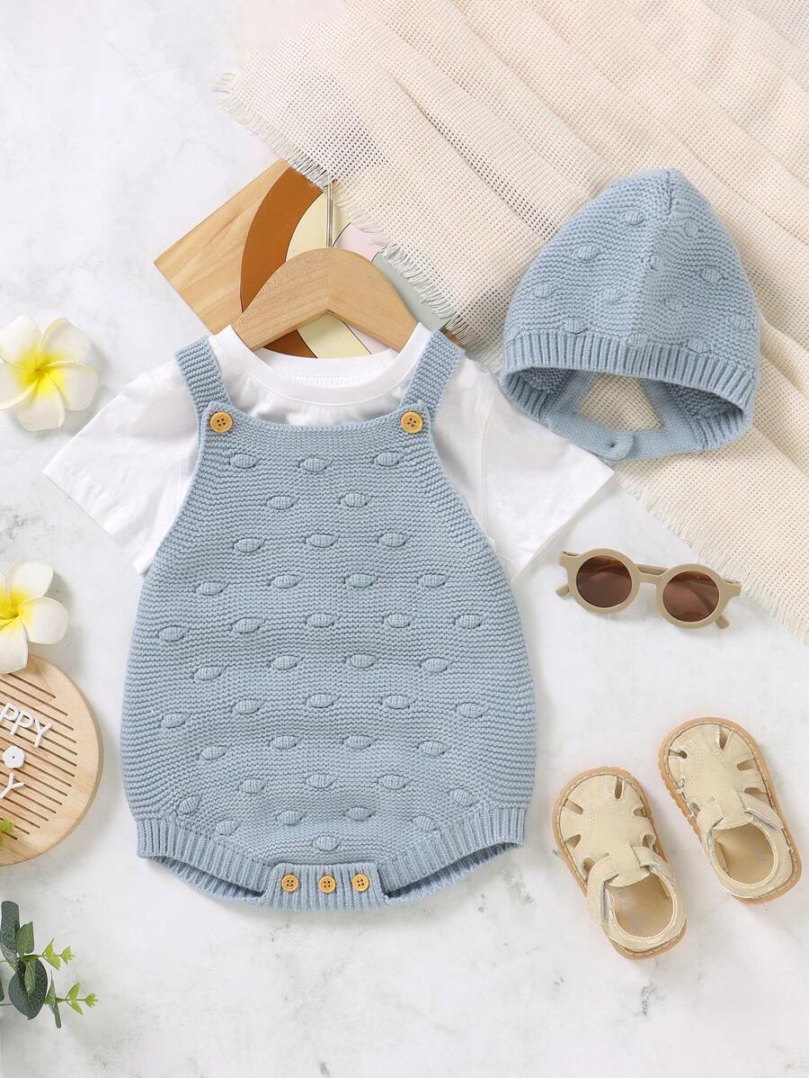 Body de malha com detalhe de botão Vintaside Kids Baby Girl e chapéu sem t-shirt