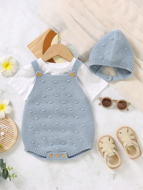 Body de malha com detalhe de botão Vintaside Kids Baby Girl e chapéu sem t-shirt