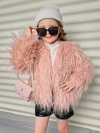 Casaco casual de tecido para menina